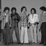 03-02-1979 Jackson 5, Michael, Jermaine, Marlon, Jackie and Tito Jackson at studio in Amsterdam, The Netherlands. 

[keywords]Black & White Image, Posed, Full Length[/keywords]